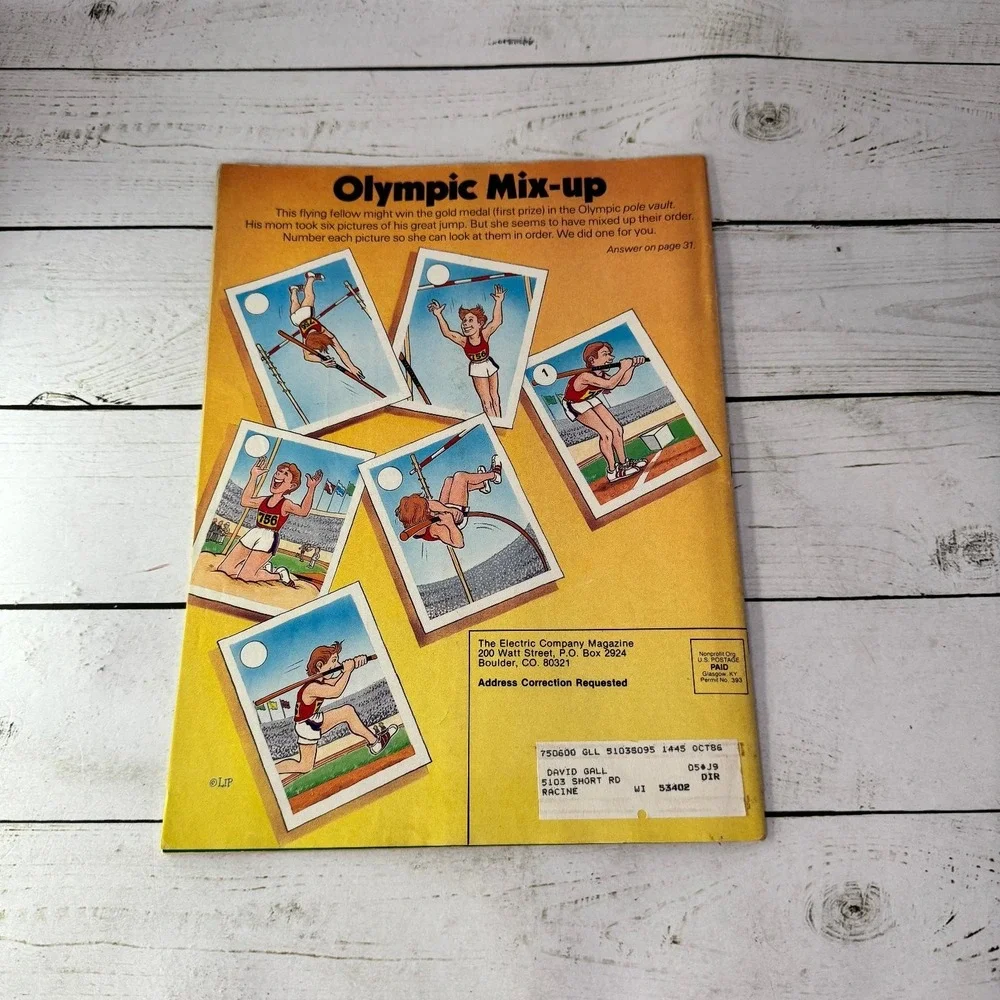 The Electric Company Magazine July 1984 Supergirl Helen Slater Olympics CTW